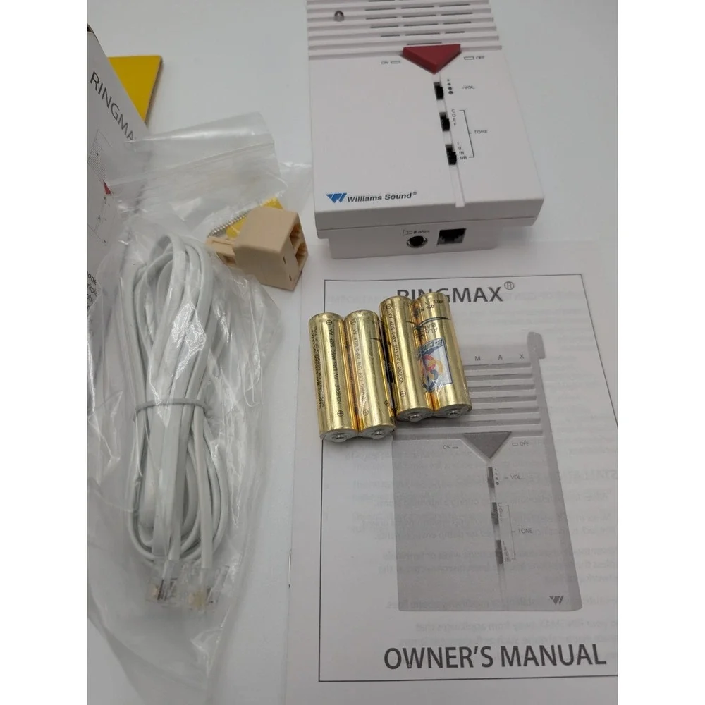 Williams Sound Ringmax BE1010-US Amplified Phone‎ Ringer White Adjustable Volume